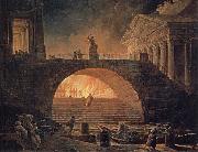ROBERT, Hubert The blaze in Rom,18.Juli 64 n. Chr. oil on canvas